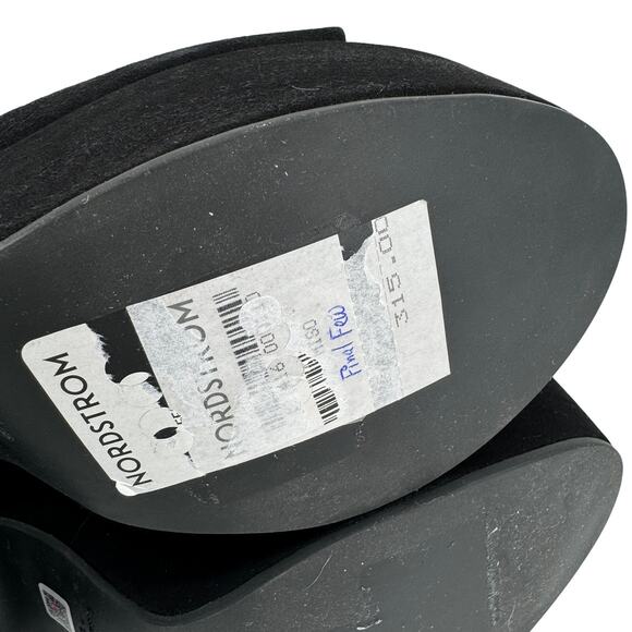 Larroudé Miso Platform Sandals Suede Black Size 10 New With Box - Picture 13 of 15